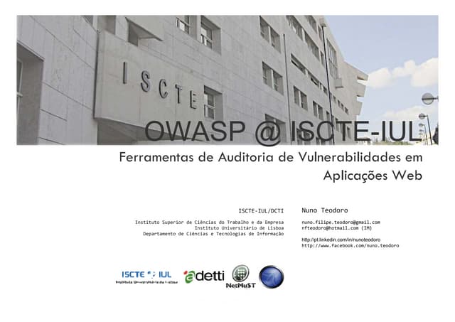 Owasp@iscte iul ferramentas-analise...