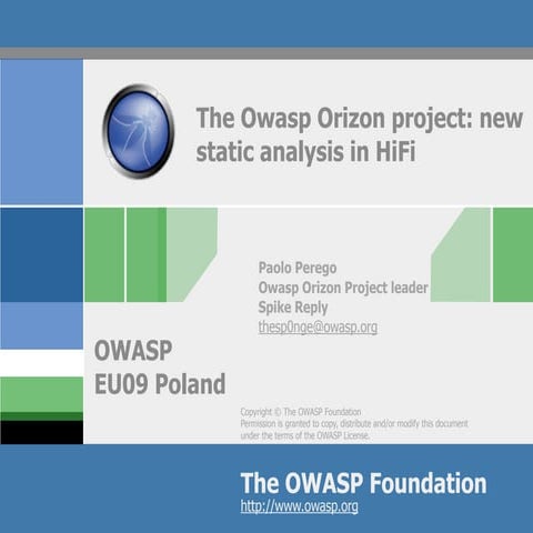 Owasp Orizon New Static Analysis In Hi Fi