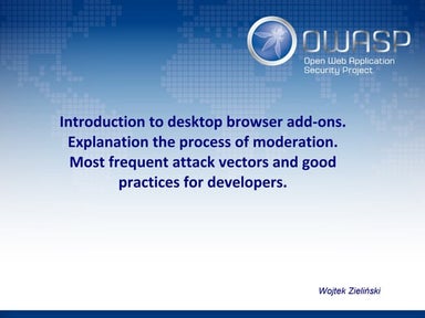 [Wroclaw #6] Introduction to desktop browser add-ons