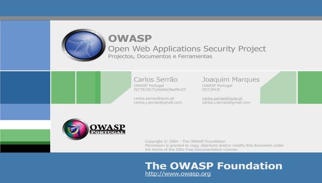 Apresentação OWASP - UBI, Covilhã