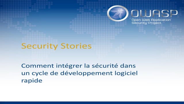 OWASP Quebec: "Security Stories" par Guillaume Croteau