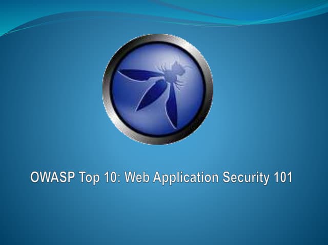 Application Security Vulnerabilities: OWASP Top 10  -2007