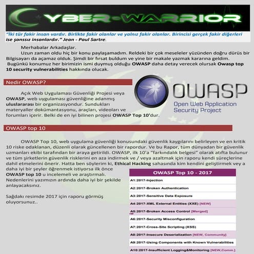 Owasp top 10 inceleme