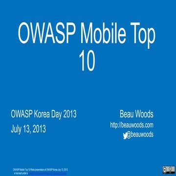 OWASP Top 10 Mobile Risks