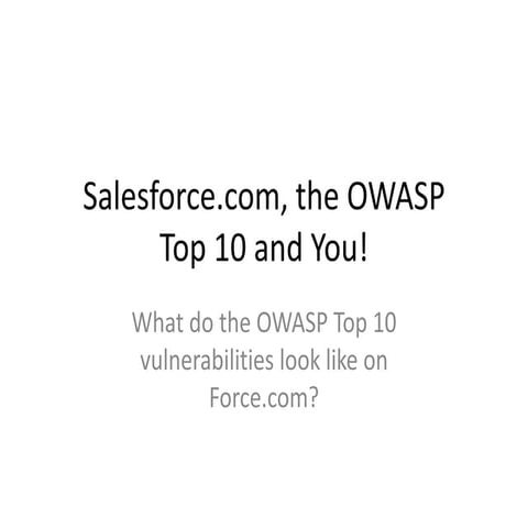 Owasp top10salesforce