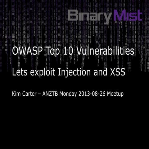 Lets exploit Injection and XSS
