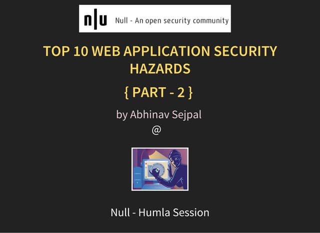 Owasp top 10 web application security hazards part 2