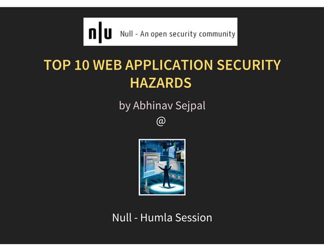 Owasp top 10 web application security hazards - Part 1