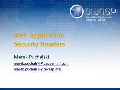 [Wroclaw #2] Web Application Security Headers