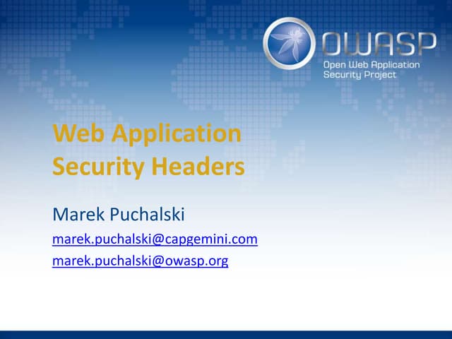 [Wroclaw #2] Web Application Security Headers