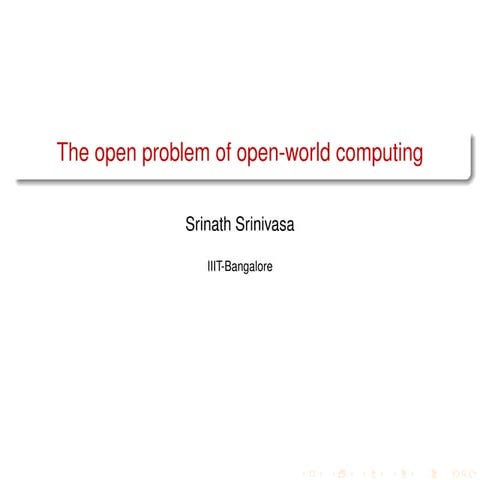 The open problem of open-world computing