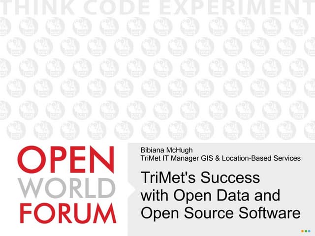 Bibiana McHugh - Open Data and Open Source Software