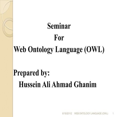 Owl web ontology language | PPT