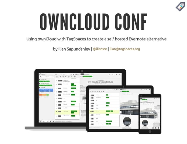 Using ownCloud with TagSpaces to create a self hosted Evernote alternative 