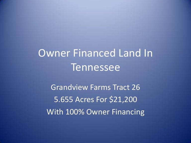 Owner Financed Land In Tennessee
