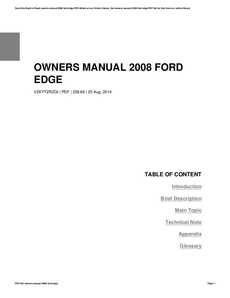 Owners manual-2008-ford-edge