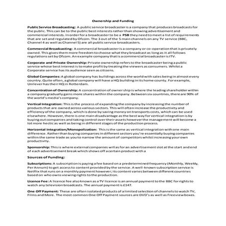 Ownership and Funding