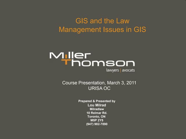 Ownership rights in map products - an Intellectual Property perspective.