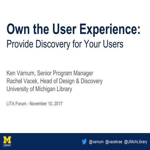 Own the User Experience: Provide Discovery for Your Users