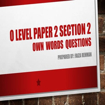 Own words questions