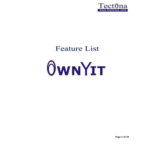 Owny IT Desktop Monitoring Featurelist