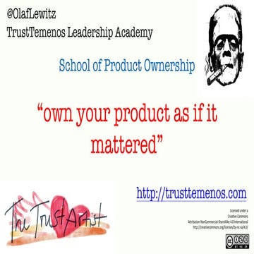 School of Product Ownership: Own Your Product as if it Mattered