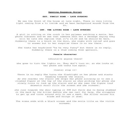 Opening scene script