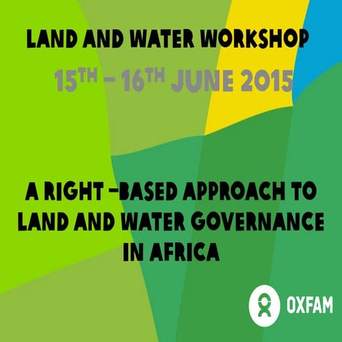 OXFAM land and water work in Africa