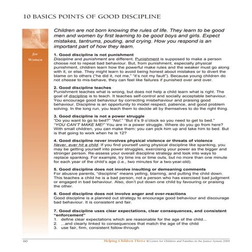 10 basics points of good discipline