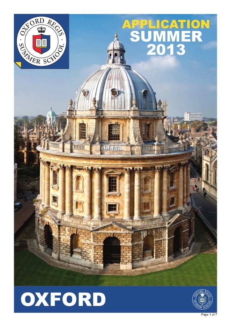 Oxford Summer School Application