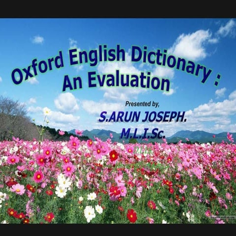 Oxford English Dictionary ppt  Arun Joseph