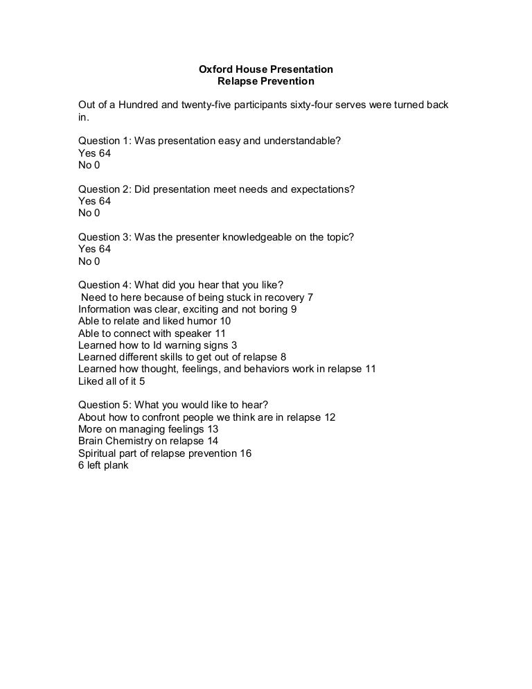 Oxford house presentation