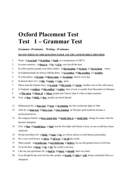 Oxford Practice Test 1