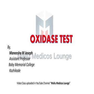 Oxidase Test Microbiology