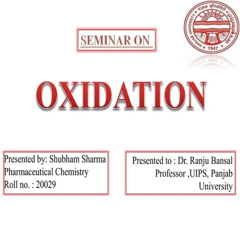 OXIDATION ,PROCESS CHEMISTRY ,MPHARM