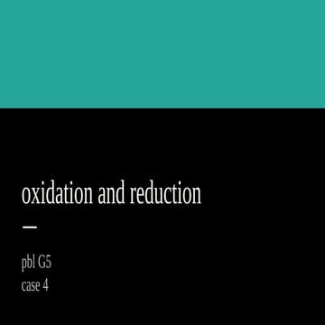 Oxidation and reduction