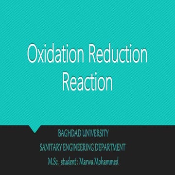 Oxidation reduction reaction