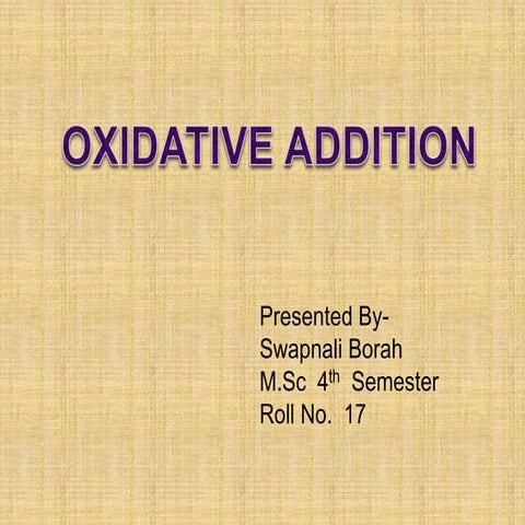 Oxidative addition
