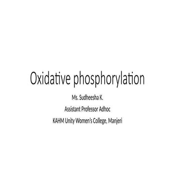Oxidative phosphorylation, Cellular respiration, Respiratory chain,  structur...