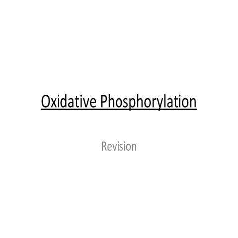 Oxidative Phosphorylation