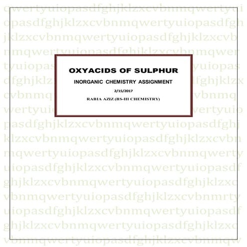 Oxyacids of sulphur