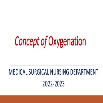 Oxygenation For health care providor....