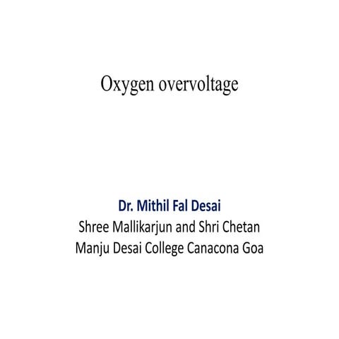 Oxygen overpotential
