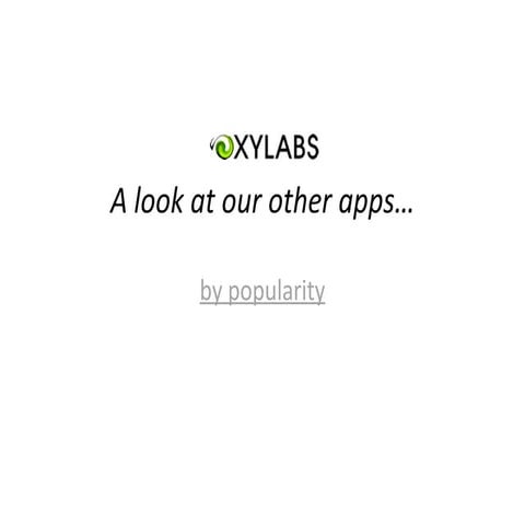 Oxylabs apps