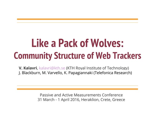 Like a Pack of Wolves: Community Structure of Web Trackers