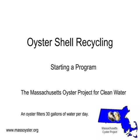 Starting an Oyster Shell Recycling Program