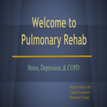 Lesson 11: stress, depression, and copd