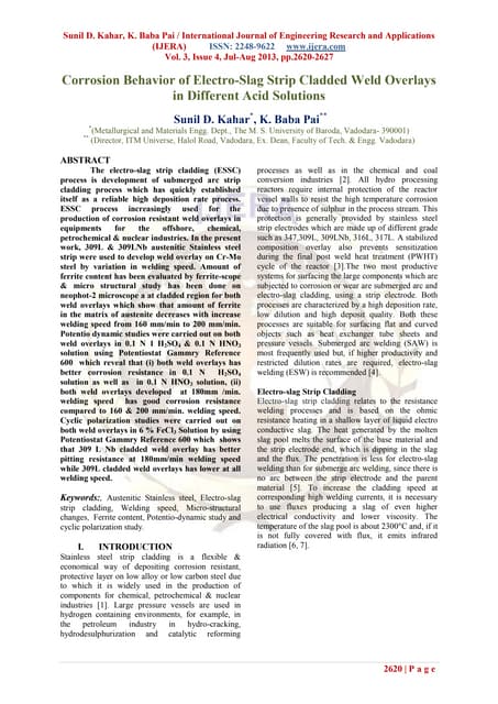 comparision between electroslag strip cladding and sumerged arc strip ...