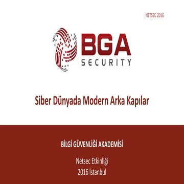 Siber Dünyada Modern Arka Kapılar