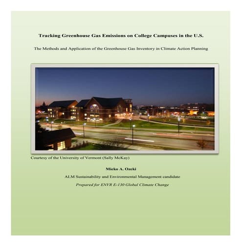 Ozeki ghg tracking at colleges and universities project